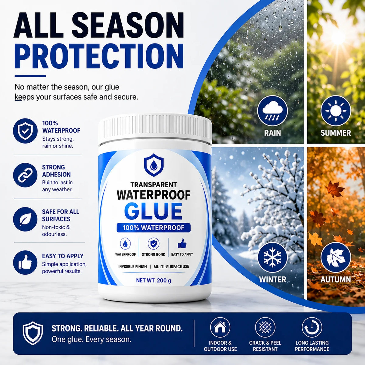 Transparent Waterproof Glue (Pack of 2) + Free Brush