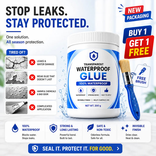 Transparent Waterproof Glue (Pack of 2) + Free Brush