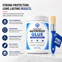 Transparent Waterproof Glue (Pack of 2) + Free Brush