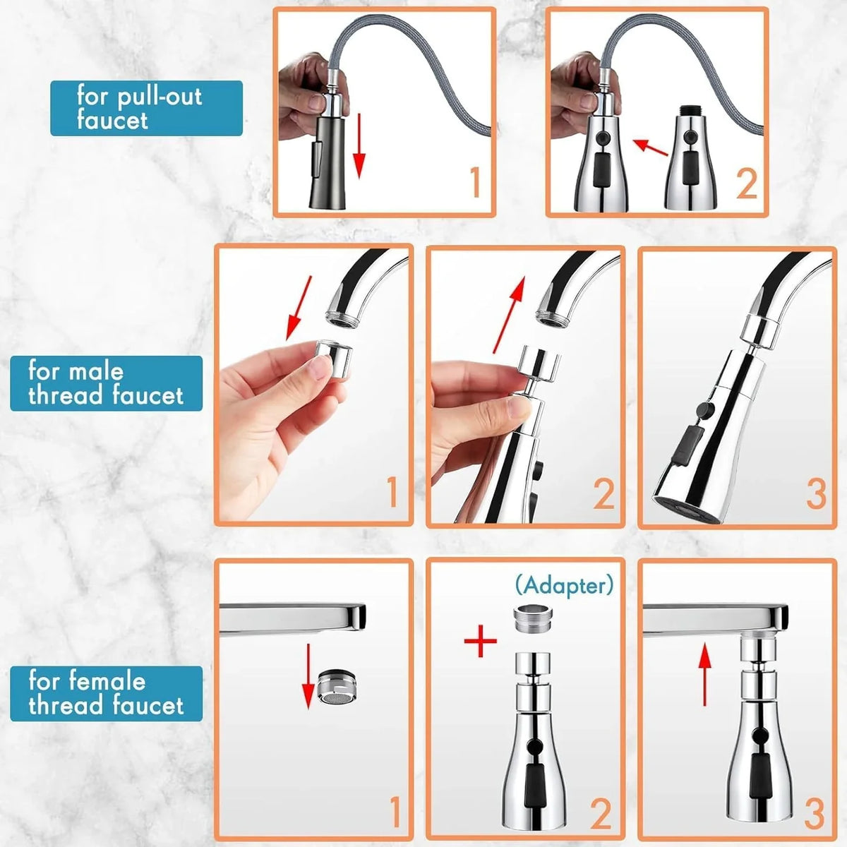 360° Rotating Faucet Extension Nozzle