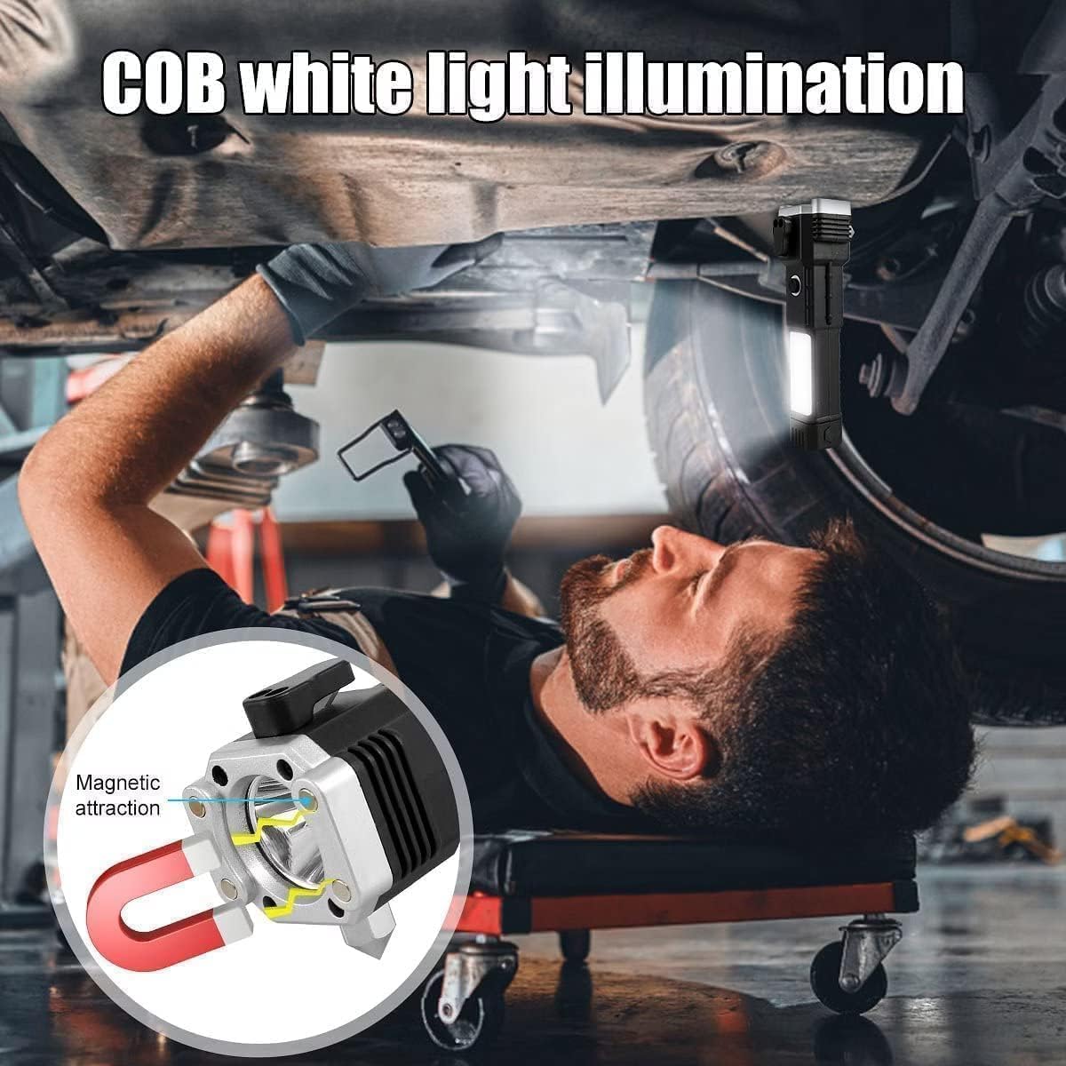 8 in 1 Portable Rechargeable Torch LED Flashlight